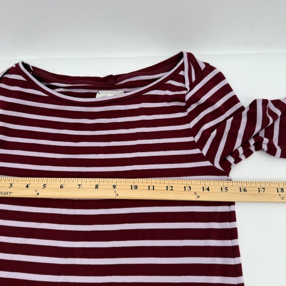Lou Grey Dress Women XS Red Striped Long Sleeve Terry Super Soft Comfy Stretch - Picture 9 of 11